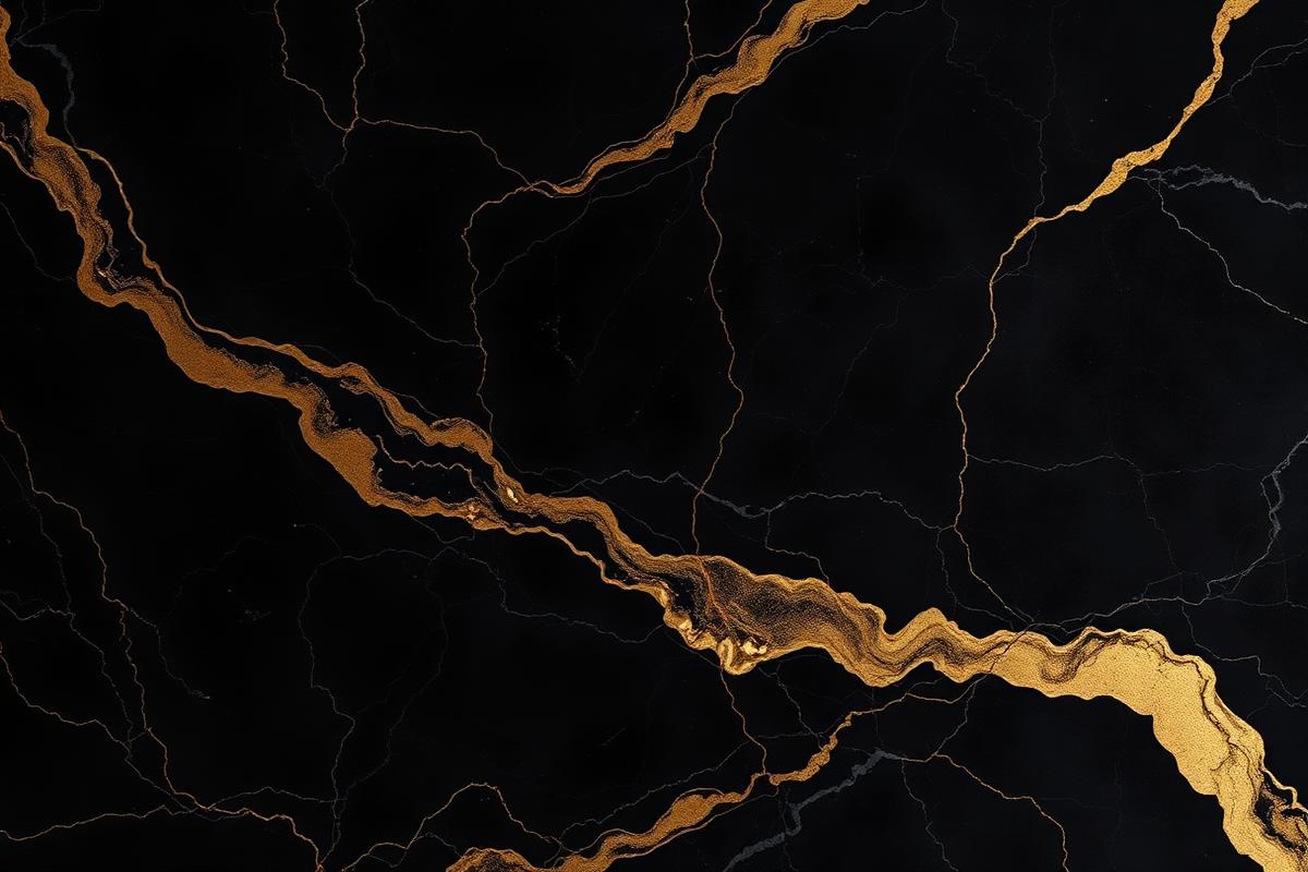 Black marble with gold veining